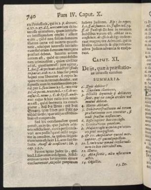 740-748, Caput XI. De ijs, quae a praestatione interesse excusant