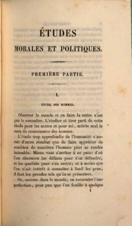 Études morales et politiques