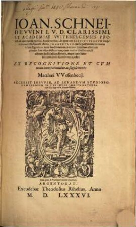 In quatuor Institutionum imperialium Iustiniani libros commentarii