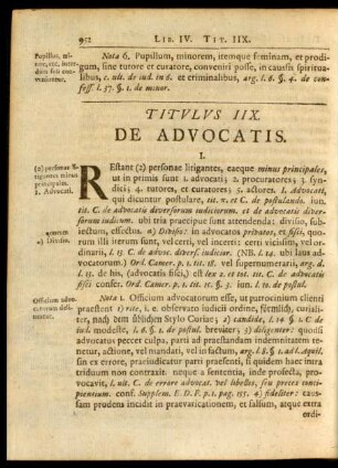 Titulus IIX. De Advocatis