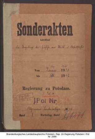 Regelung der Abfuhr von Müll und Abfallstoffen von Berlin nach den Vororten