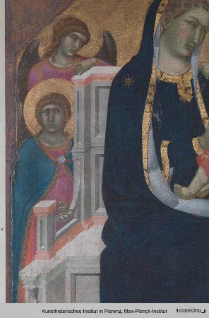 Thronende Maria mit Kind und vier Engeln
