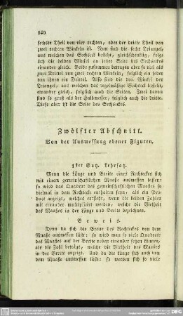 Zwölfter Abschnitt. Von der Ausmessung ebener Figuren