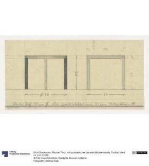 Runder Tisch, mit quadratischer Variante (Möbelentwürfe, Tische)