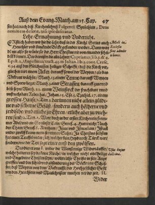 Lehr/ Ermahnung/ und Underricht.