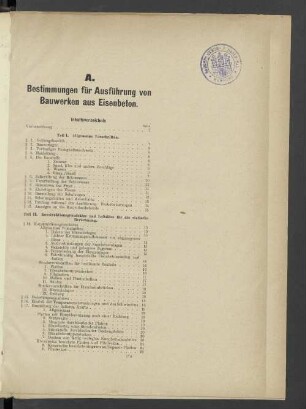 A. Bestimmungen für Ausführung von Bauwerken aus Eisenbeton