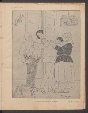 La vuelta del estudiante al hogar - [Ilustración] : (Dibujo de Samper).