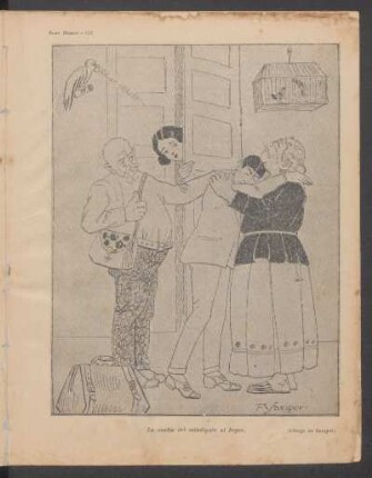 La vuelta del estudiante al hogar - [Ilustración] : (Dibujo de Samper).