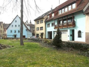 Stadtbild-Ansicht im Südosten mit Gebäudebestand entlang Bachgasse-dem Verlauf der ehemaligen Stadtmauer folgend