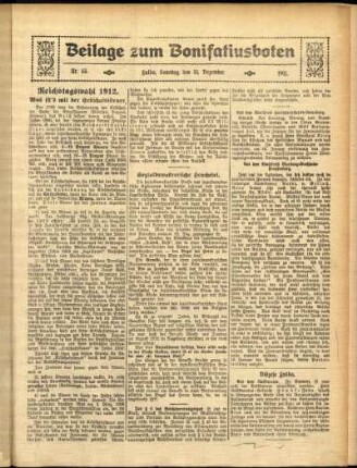 Zweite Ausgabe vom Sonntag, den 31. Dezember 1911.