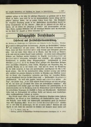 Lehrberuf und Persönlichkeitsentwicklung : ein Beitrag zur Psychologie des Lehrberufes