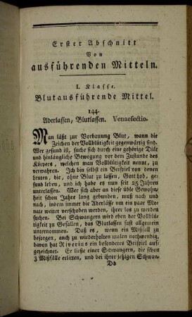 I. Klasse. Blutausführende Mittel.