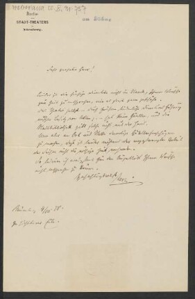 Brief an Friedrich Wilhelm Jähns : 04.10.1878
