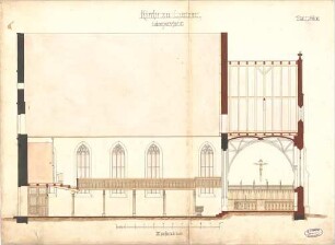 Dolmetsch, Heinrich; Lustnau; Ev. Pfarrkirche, Restaurierung - Nordseite (Längsschnitt)