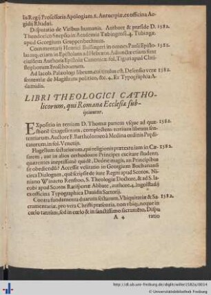 Libri Theologici Catholicorum, qui Romanae Ecclesiae subijciuntur.