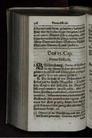 Das 15. Cap. Partus Difficilis.