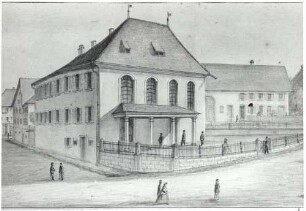 Randegg, Gottmadingen, KN; Synagoge, Außenansicht (Zeichnung vor 1915)