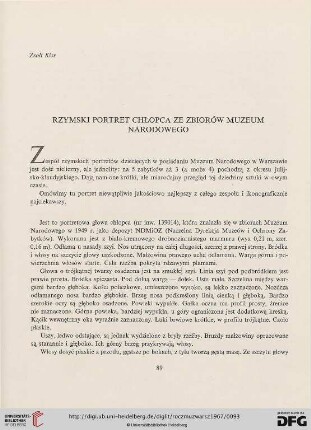 11: Rzymski portret chłopca ze zbiorów Muzeum Narodowego