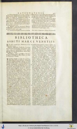 Bibliotheca Sancti Marci Venetiis.