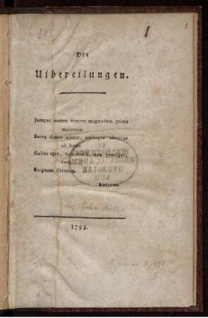 Die Uibereilungen