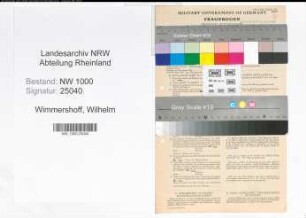 Entnazifizierung Wilhelm Wimmershoff, geb. 08.09.1889 (Verw.Angest.)