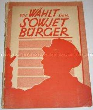 Bericht über eine Session des Zentral-Exekutivkomitees der UdSSR und Entwurf über die Wahlbestimmungen zum Obersten Sowjet