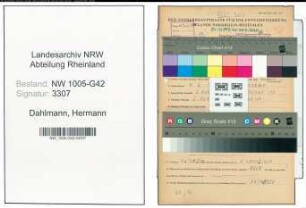 Entnazifizierung Hermann Dahlmann , geb. 04.06.1885 (Bergmann)