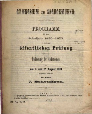 Programm : für das Schuljahr .., 1875/76