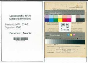 Entnazifizierung Antonia Beckmann , geb. 31.05.1877 (Haendlerin)