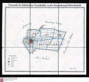 Übersichtskarte der fiskalischen Grundstücke der Gemarkung Nieder-Rosbach