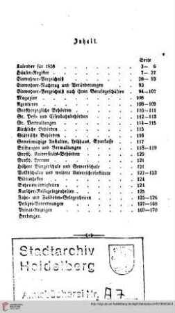 Inhaltsverzeichniß
