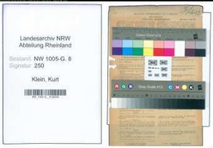 Entnazifizierung Kurt Klein , geb. 31.05.1910 (Leitender Angestellter)