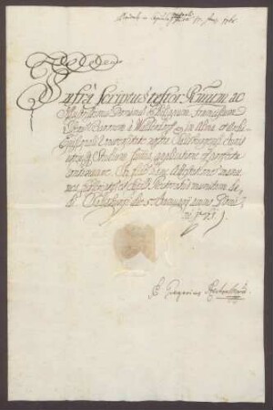 Salzburger Studienzeugnisse des Philipp Franz Wilderich von Walderdorff.