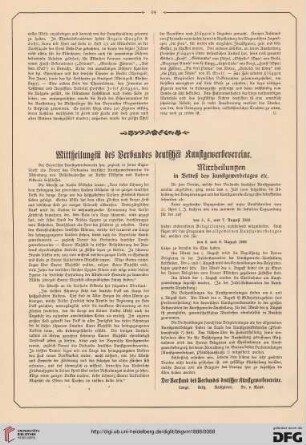 Mittheilungen des Verbandes deutscher Kunstgewerbevereine