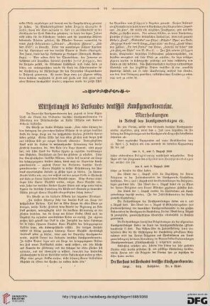Mittheilungen des Verbandes deutscher Kunstgewerbevereine