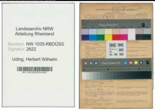 Entnazifizierung Herbert Wilhelm Uding , geb. 16.01.1909 (Bauingenieur)