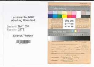 Entnazifizierung Therese Koerfer , geb. 22.03.1918 ()