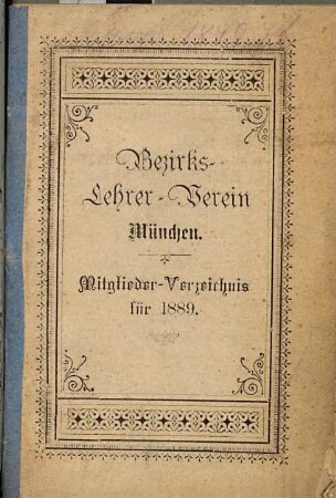 Mitglieder-Verzeichnis. 1889