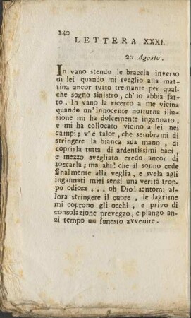 Lettera XXXI. 20 Agosto