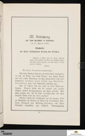 Beisetzung auf dem Friedhof in Beilstein