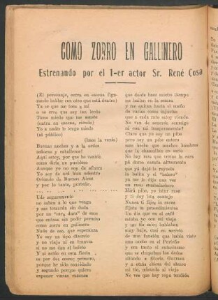 Como Zorro en Gallinero