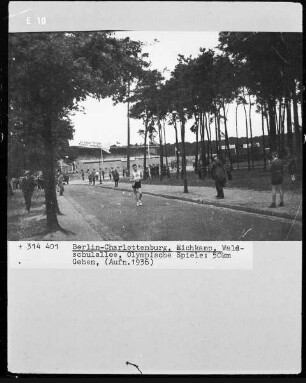 Olympischer Wettkampf: 50 km Gehen (Waldschulallee, Stadion Eichkamp in Berlin-Charlottenburg)