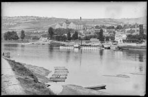 Leitmeritz. Blick über die Elbe mit Dampfer "Bastei"