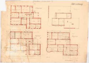 Paulus-Kirche und Pfarrhaus, Friedenshütte: Pfarrhaus, Grundrisse 1:100