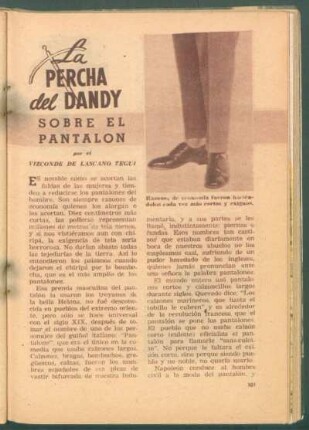 La percha del dandy - Sobre el pantalón