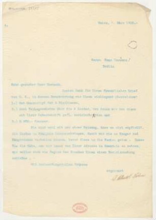Brief an Hans Hermann : 07.03.1910