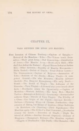 Chapter IX. Wars between the Mings and Manchus
