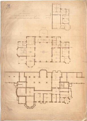 Pfann, Paul; München - Mittersendling, Zielstattstr.; Neue Schießstätte - Grundriss Mansarde, Grundriss Keller, Grundriss 1. OG