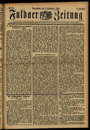 Ausgabe vom Donnerstag, den 08. September 1892.