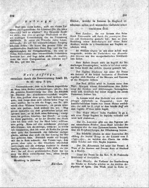 Bücher, welche in kurzem in England erscheinen sollen und nunmehro vielleicht schon erschienen sind.